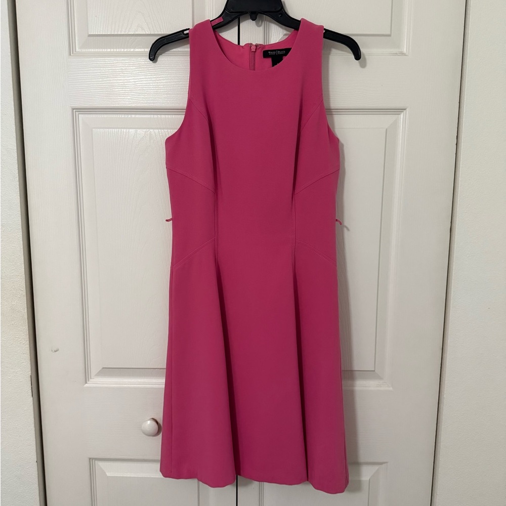 LAST CHANCE White House Black Market Pink Sleeveless Fit and Flare Dress